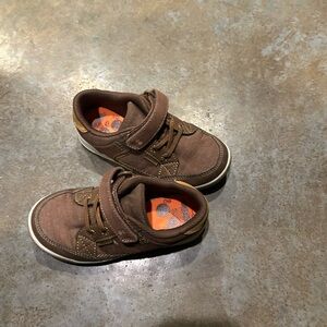 Brown Kids Sneakers with Velcro Straps